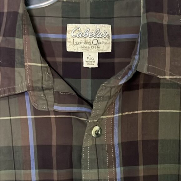 Cabela’s plaid long sleeve button-down shirt, size large - Picture 5 of 8